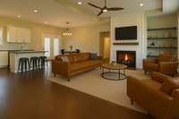 Virtually staged photo to give you an idea of how the great this space is! So many other options for furniture placement as well as this one!