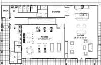 Community Rendering of Fitness Center and Gathering Area. (some features may change)
