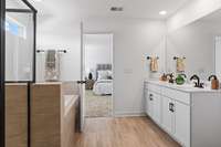 Upstairs Owner's Suite 
(photos are of a staged model home)