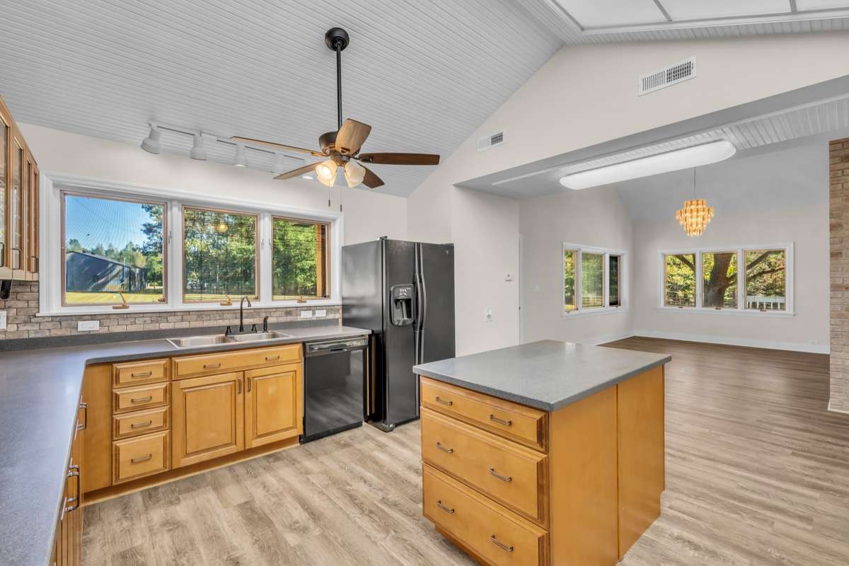 Kitchen with View of Dining Room