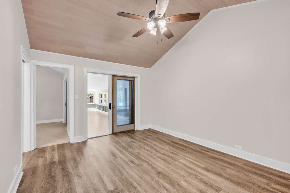 Bedroom Four with High Ceilings, Doors to Hobby Room