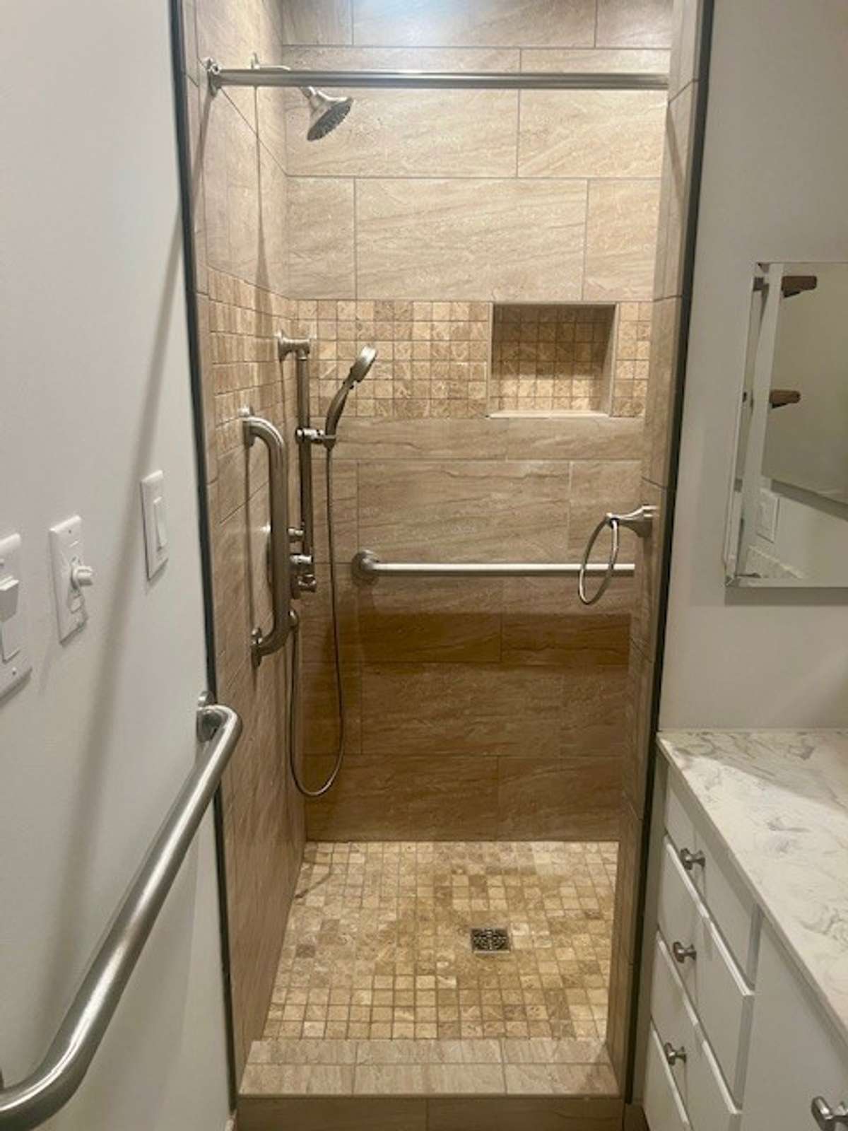 Custom Tile Shower in Bedroom Four