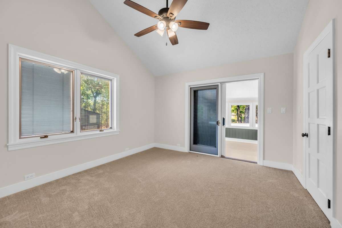 Bedroom Two with Exterior Doors to Hobby Room