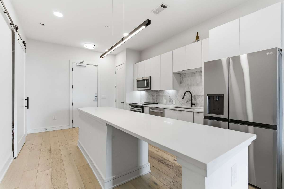 Extended island and counter space.