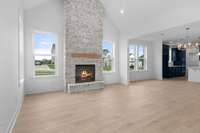 2 Story stone electric fireplace