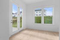 The morning room is the perfect flex area off the great room.