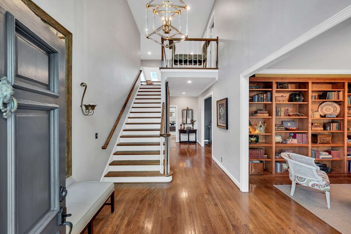 The light-filled formal foyer welcomes you in.