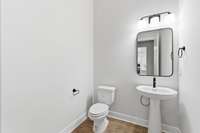 First floor powder room bath