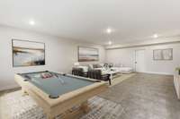 Another view of furniture placement in Basement rec room