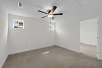 Upstairs loft with ceiling fan included