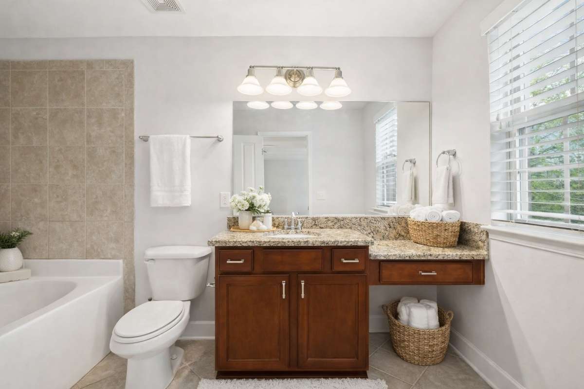 Virtually staged - primary bath