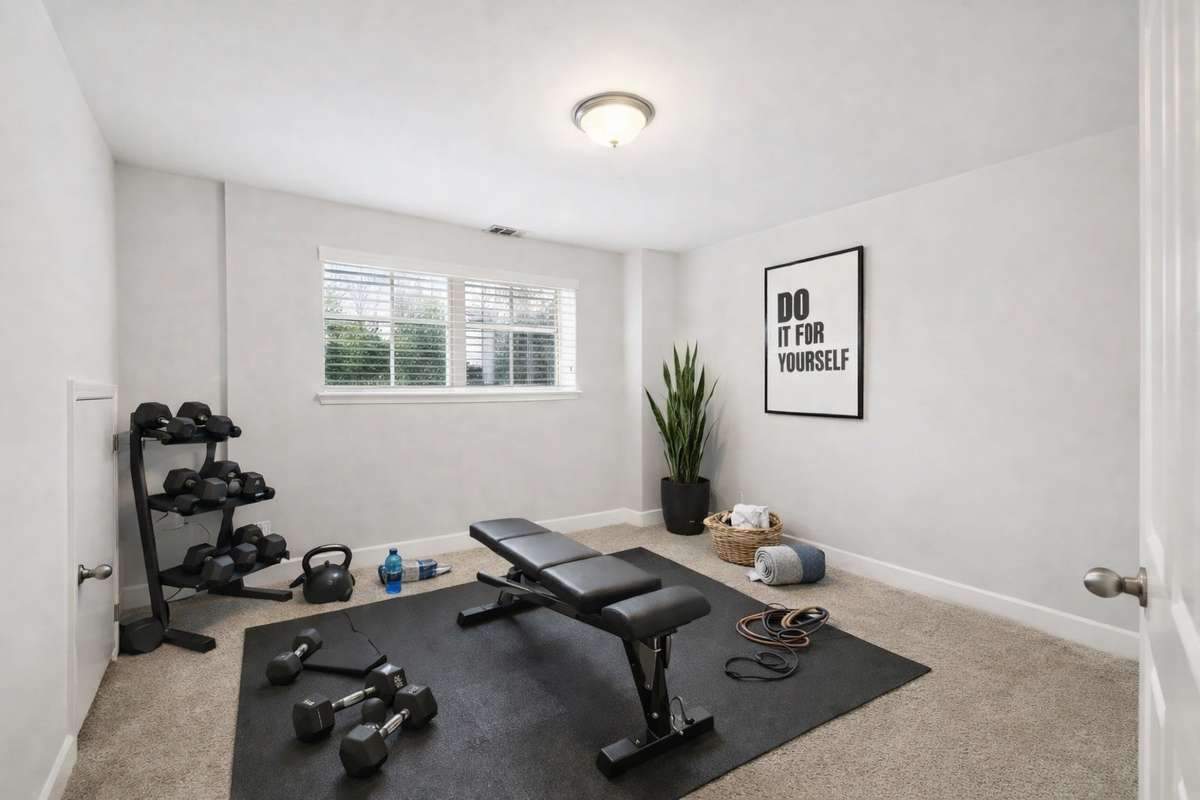 Virtually staged - 4th bedroom that could be used as a gym, office, or playroom!