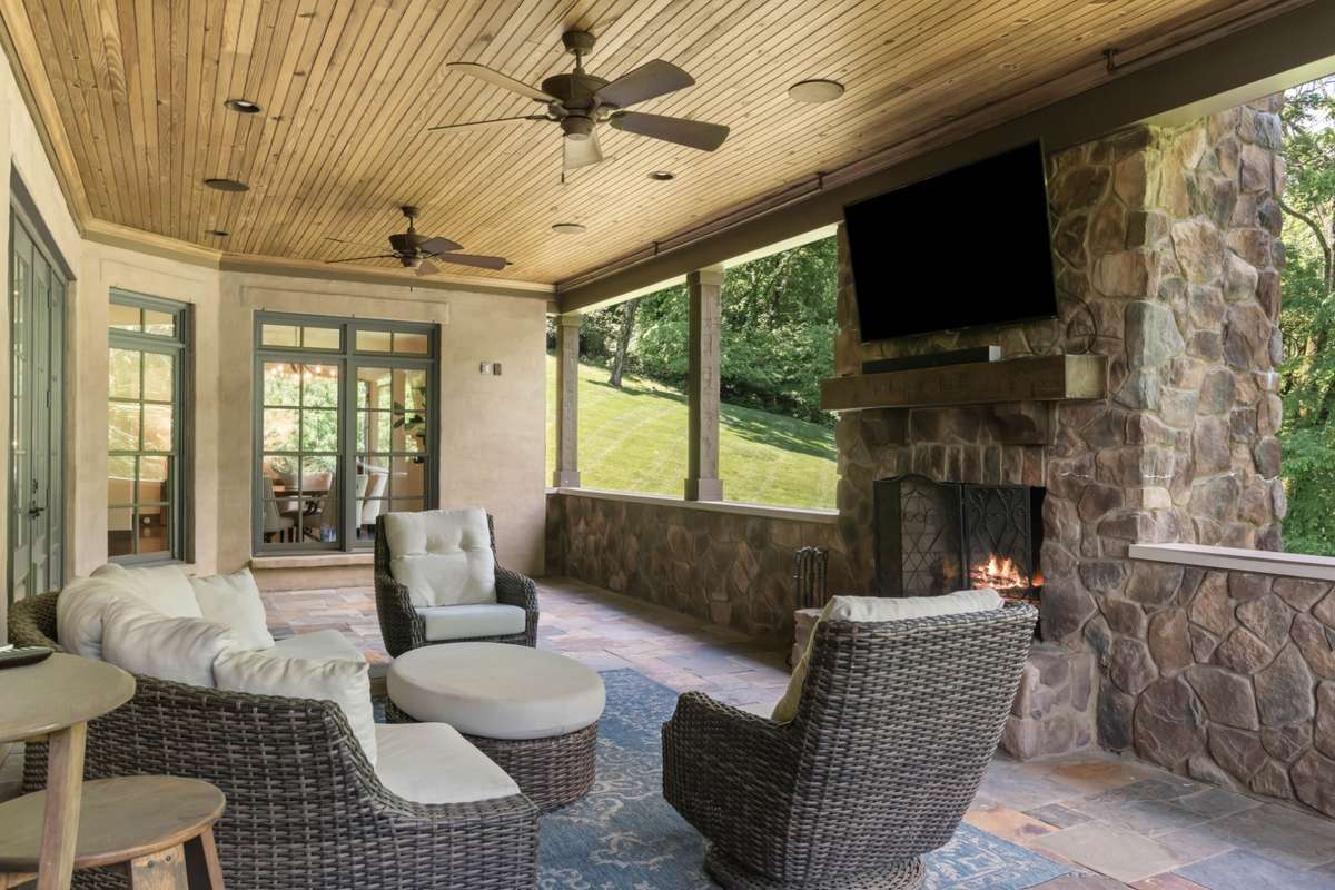 Alternative view of main floor porch.