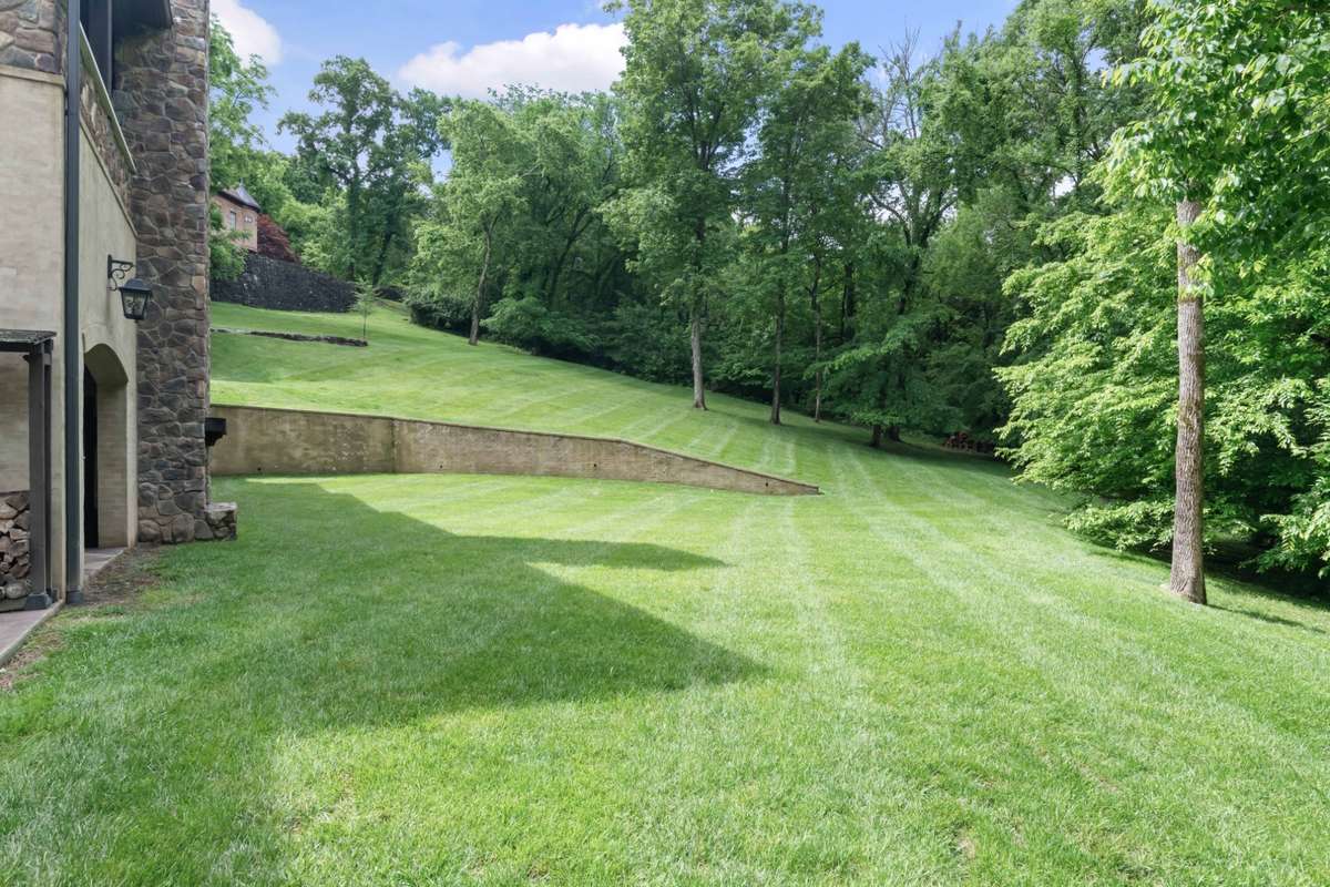 Private level back yard.