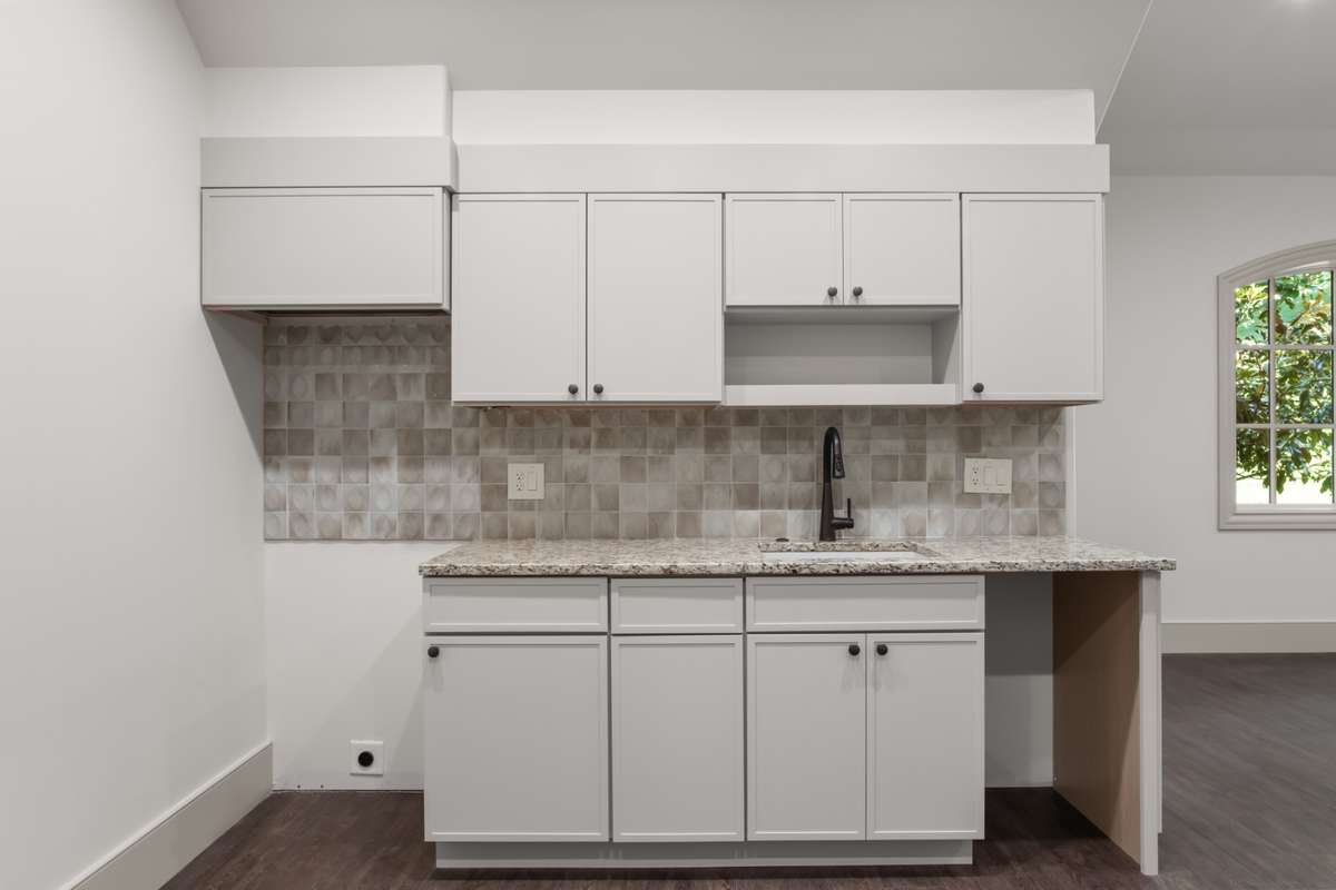 Custom cabinetry in the attached apartment.
