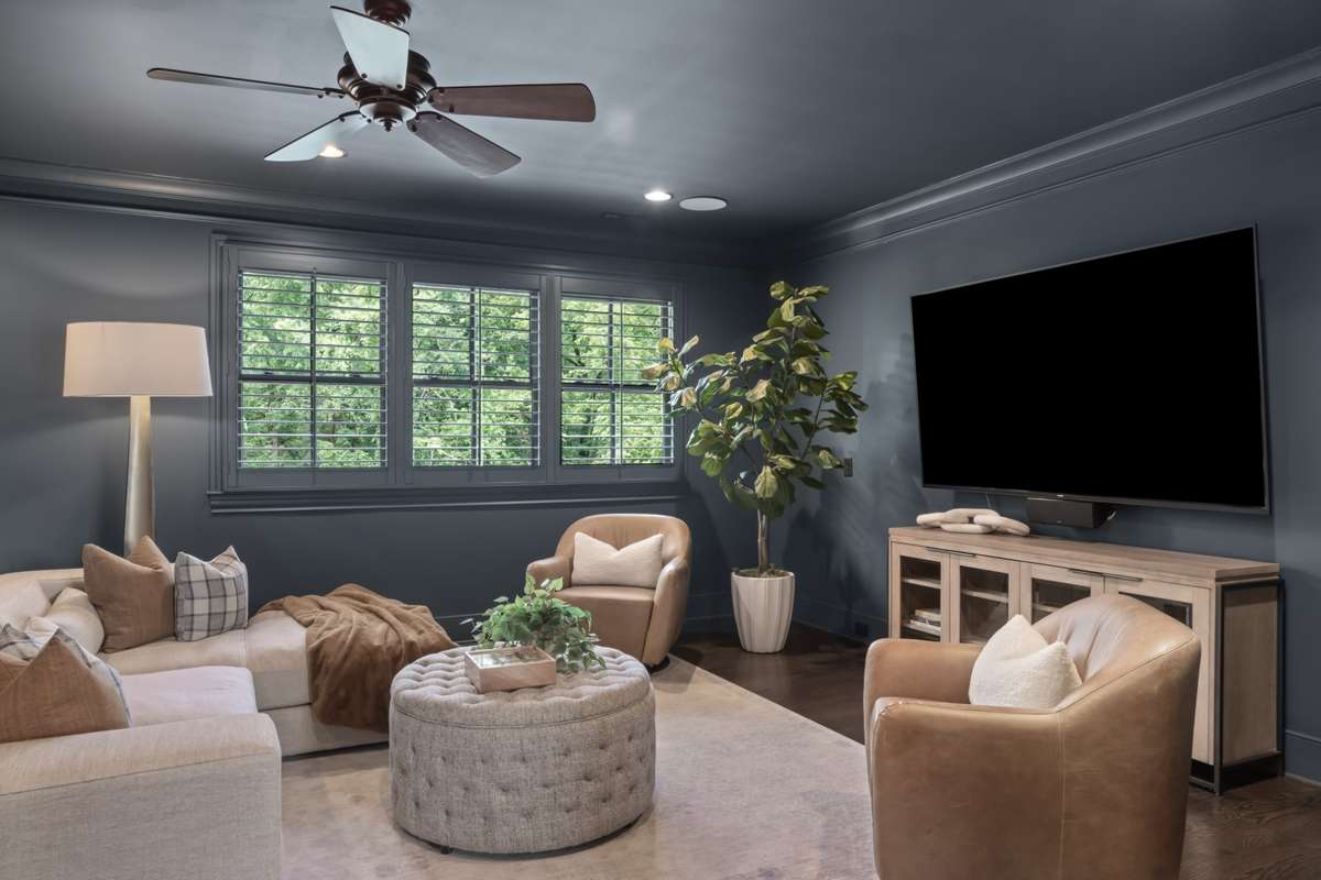 Theatre/den with surround sound.