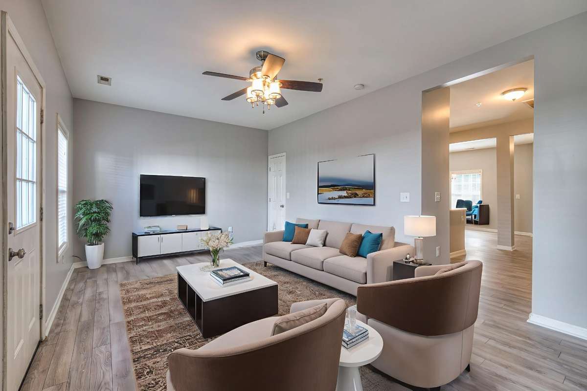 Virtually staged living room