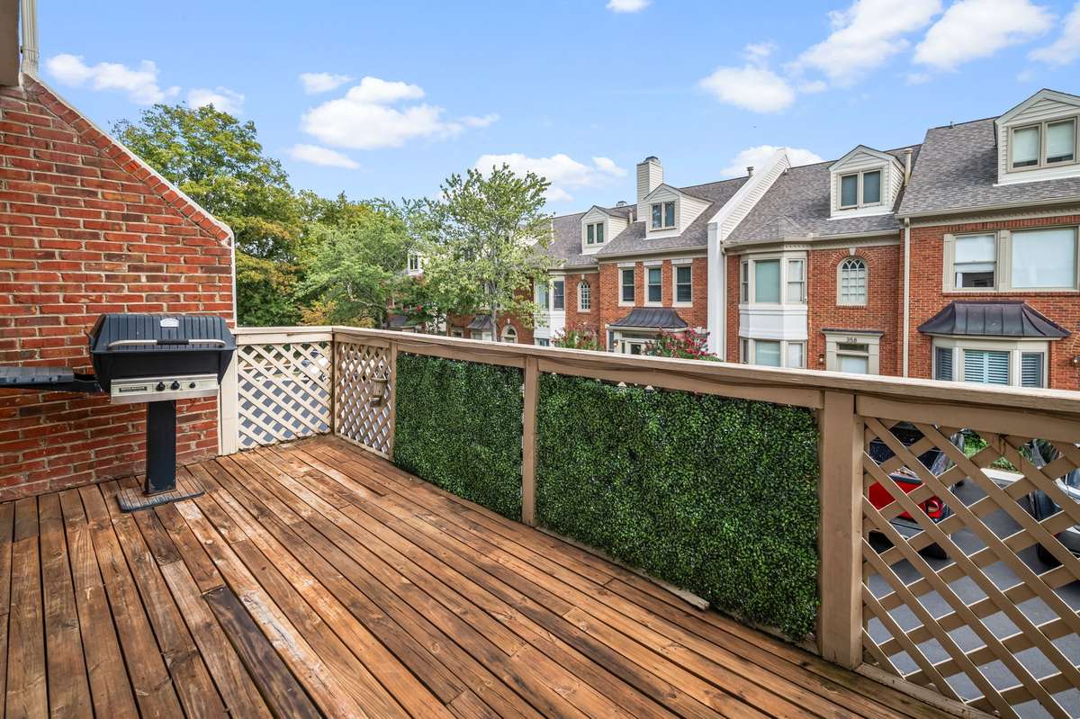 The gas grill is connected to natural gas.
