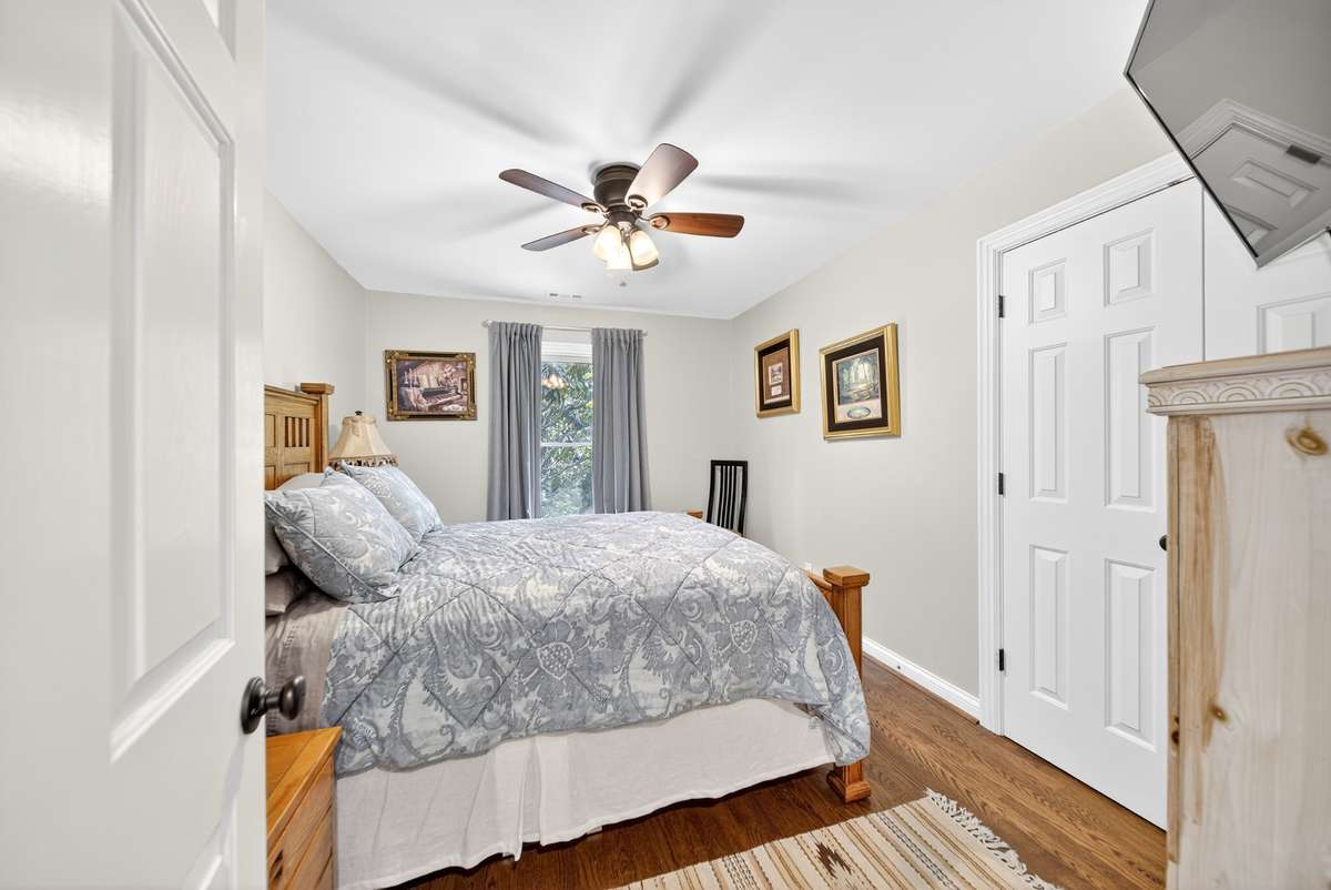 The 3rd bedroom is located upstairs.
