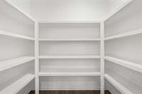 Wood shelves NOT wire. Very nice.