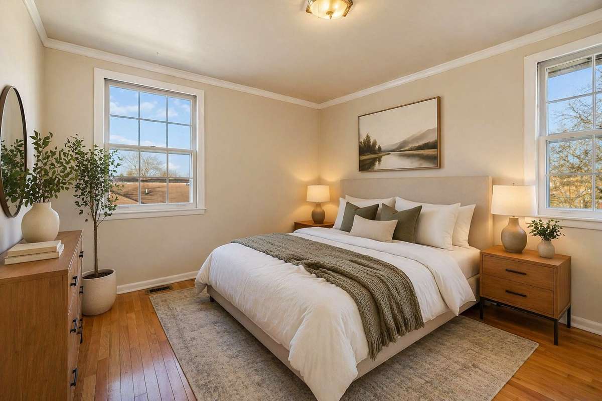 12'2" x 10'.9" Primary Bedroom Virtual Staging