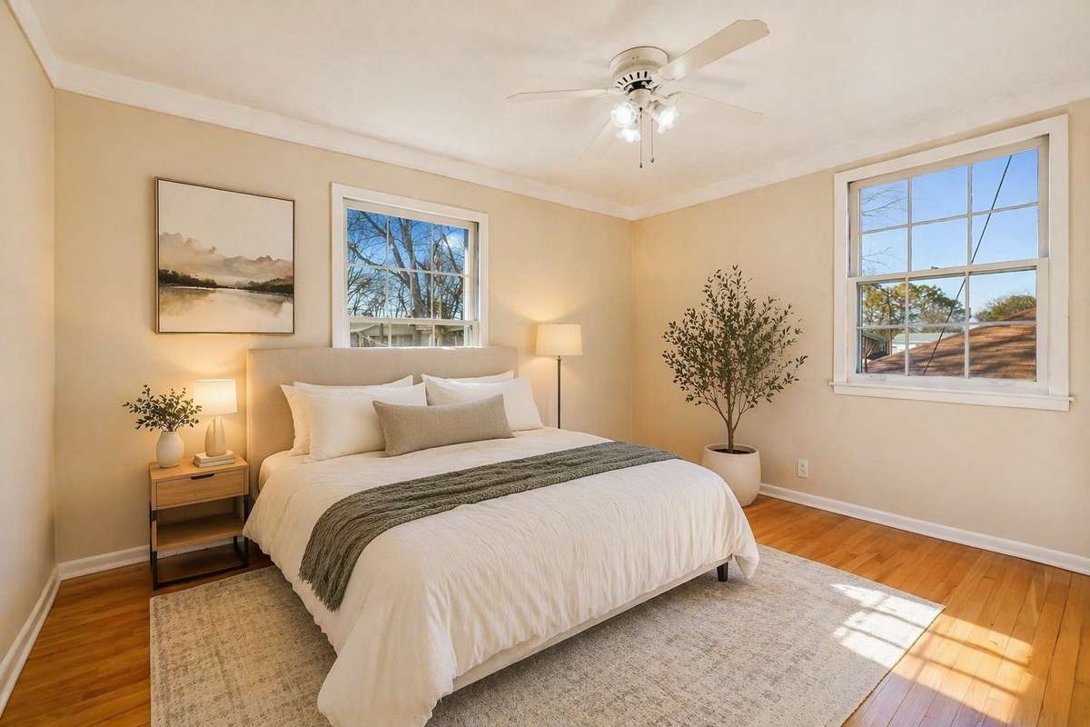13'1" by 9'11" Bedroom, Virtually Staged