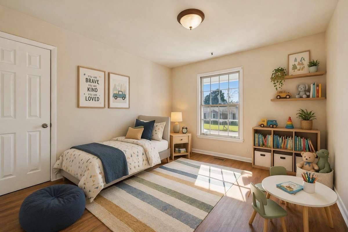 Bedroom 3, 11'2" x 11'4" virtually staged