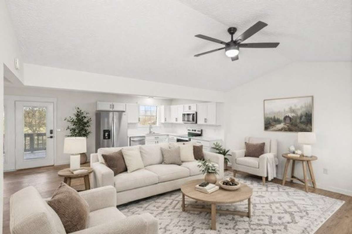 VIRTUALLY STAGED OPEN LIVING AREA & KITCHEN