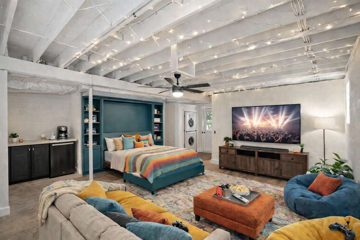 VIRTUALLY STAGED FINISHED BASEMENT