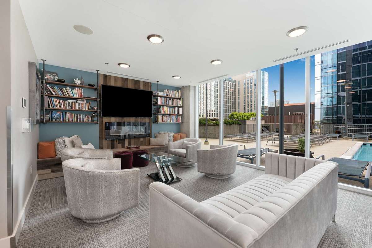 The lounge opens to the pool with plentiful seating and entertaining spaces