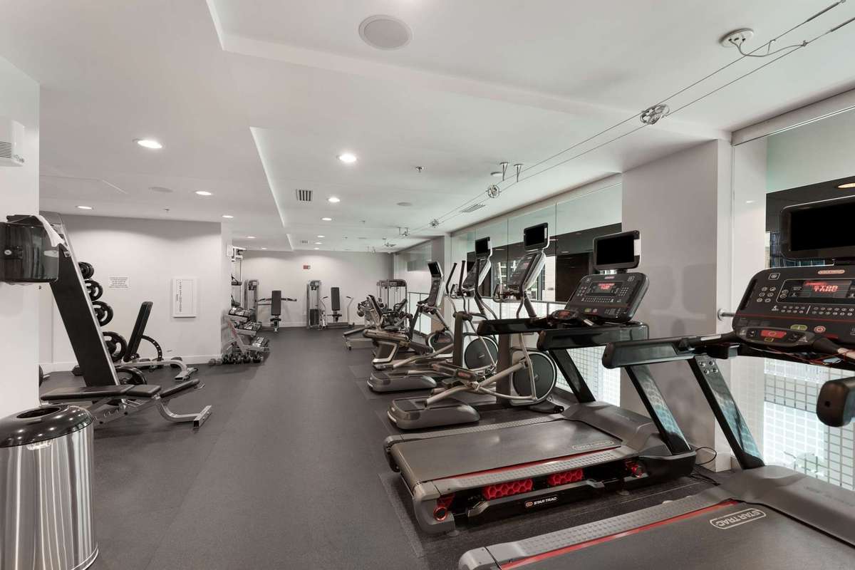 The expansive fitness center is filled with all the equipment your active lifestyle demands