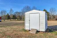 A close-up of the Storage Building.
