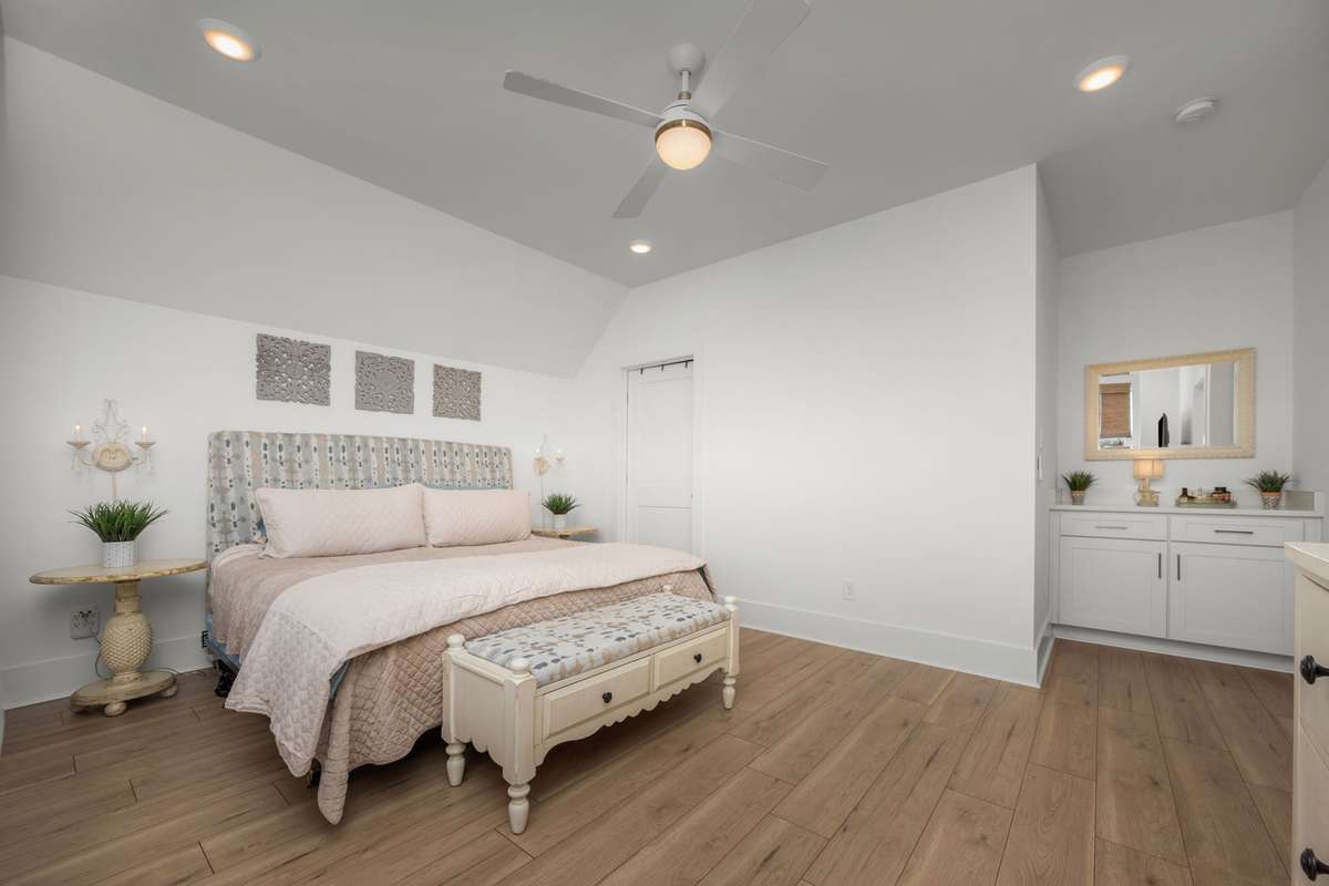 Primary suite on 4th level featuring incredible views, walk-in closet, and a spa-like bathroom!