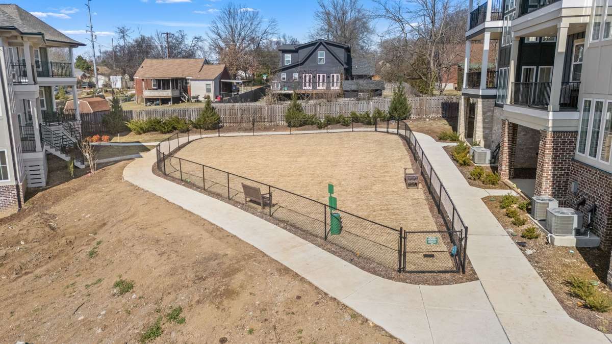 Community dog park and walking path