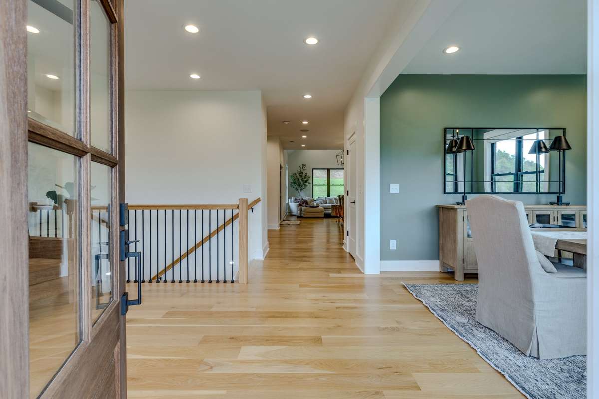 Custom wood flooring throughout