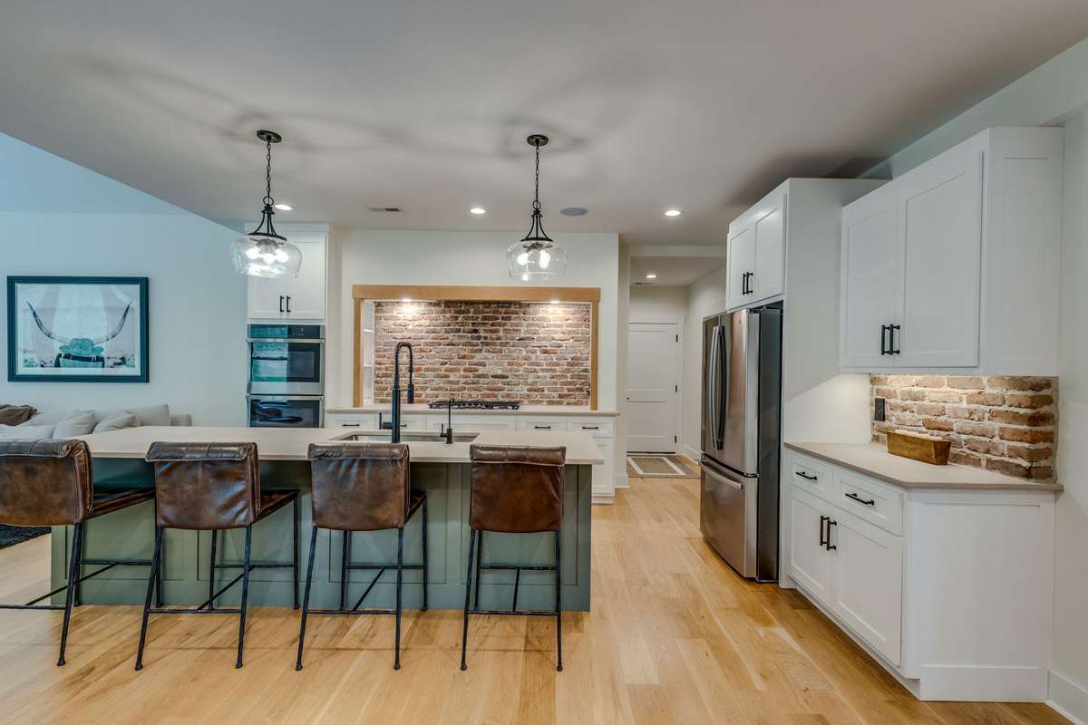 Large bar open kitchen area.