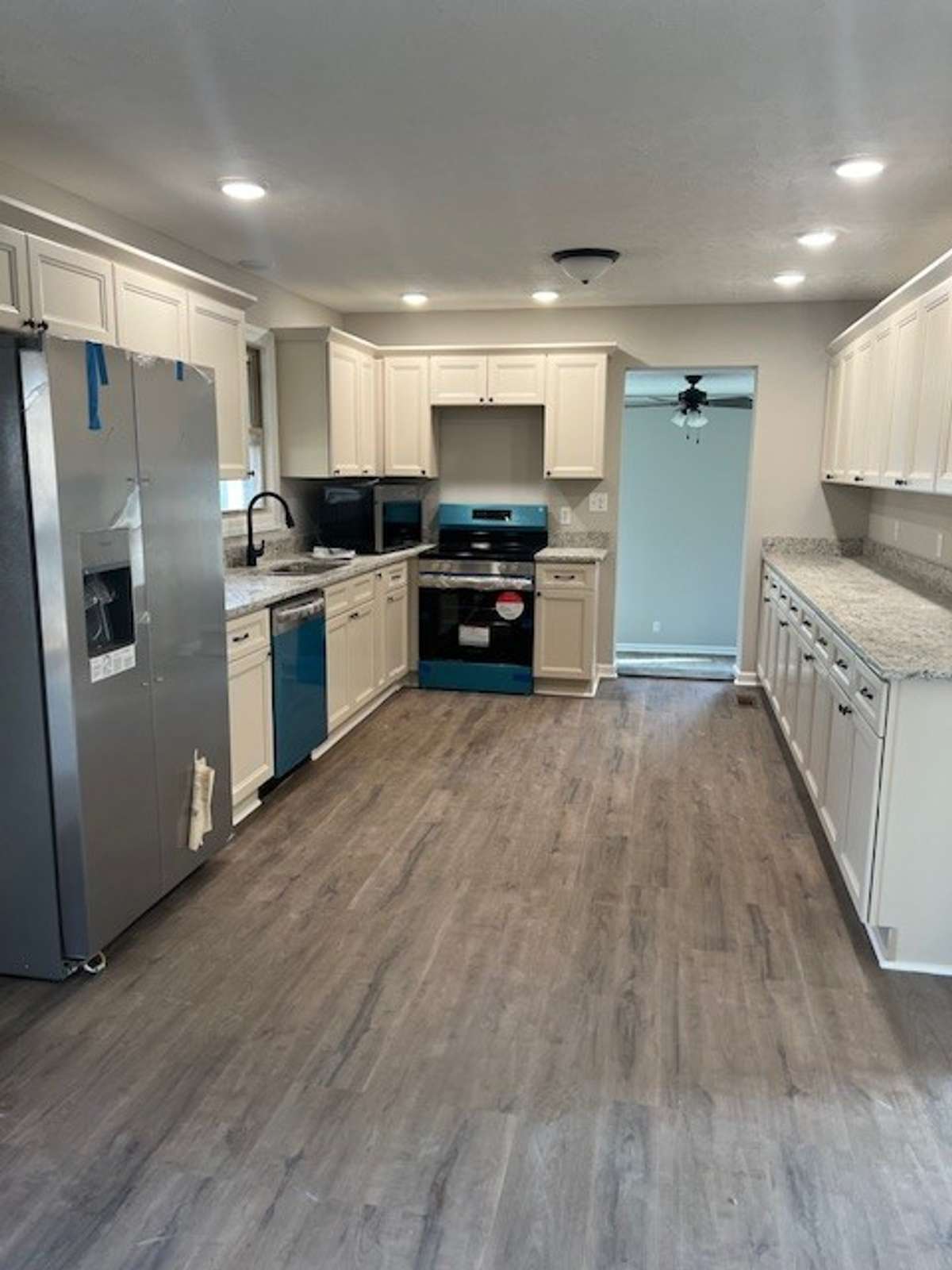 All new appliances! Microwave will be installed above stove. Abundance of new cabinets and countertops!