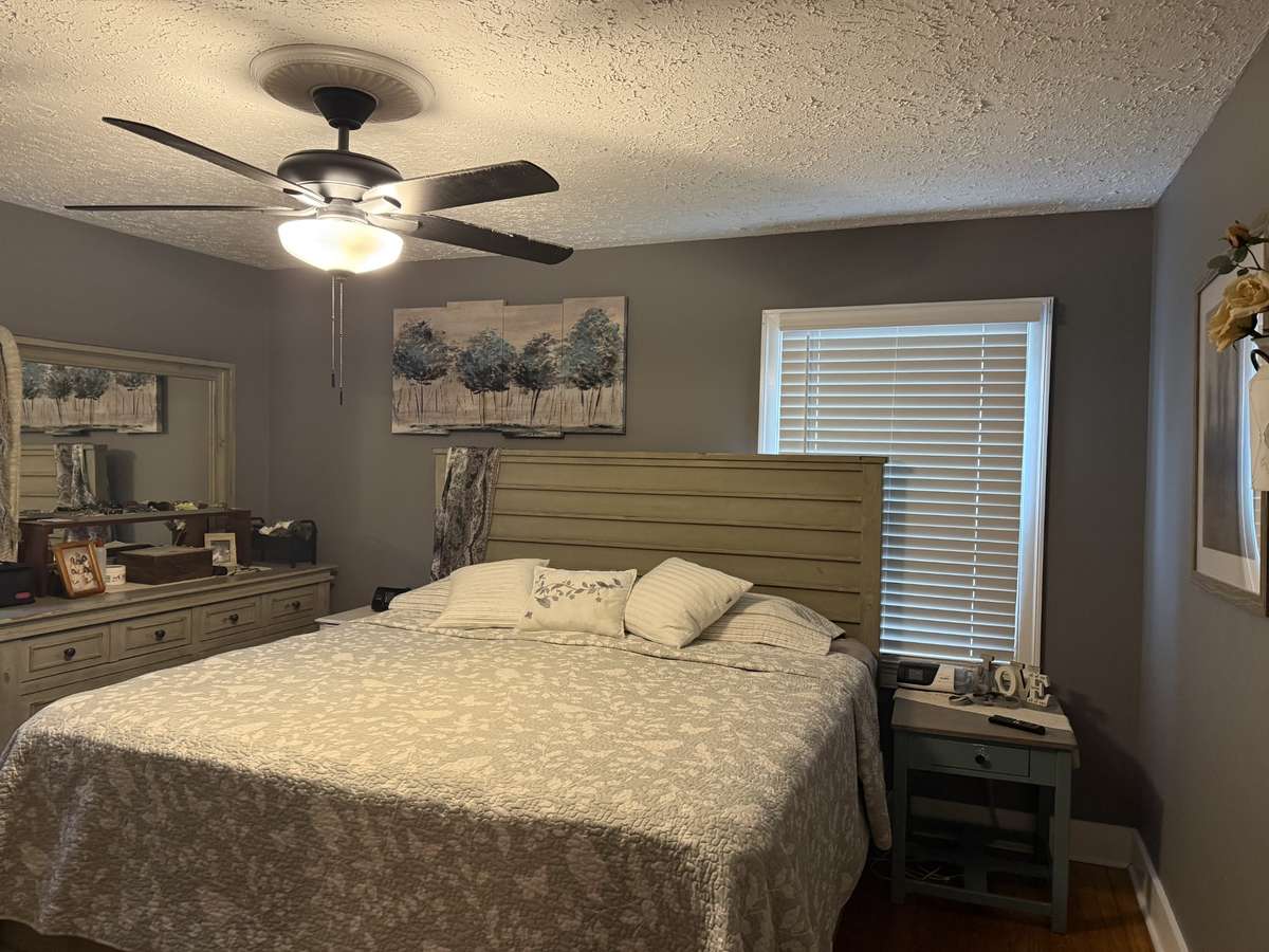 The primary bedroom. Large enough for a king bed and dresser.