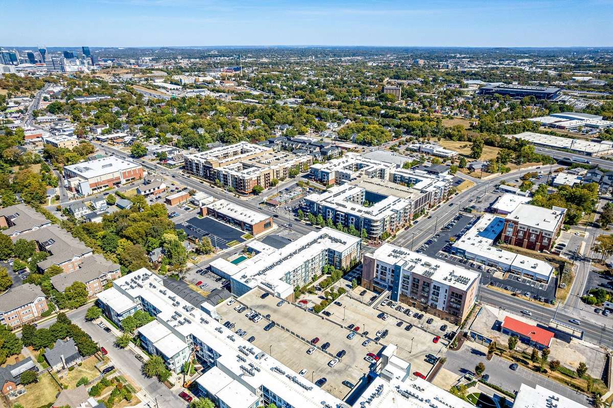 Geodis Soccer Stadium is at the top right, and downtown is at the top left.