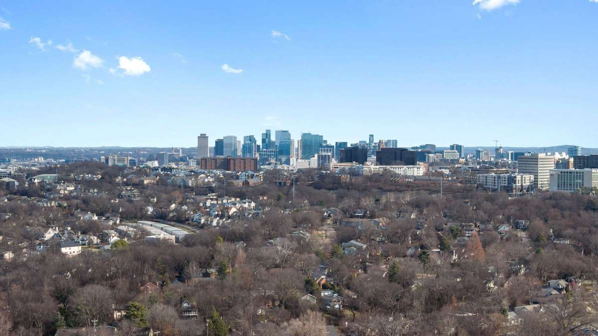 Aerial view shows the home's close proximity to downtown!