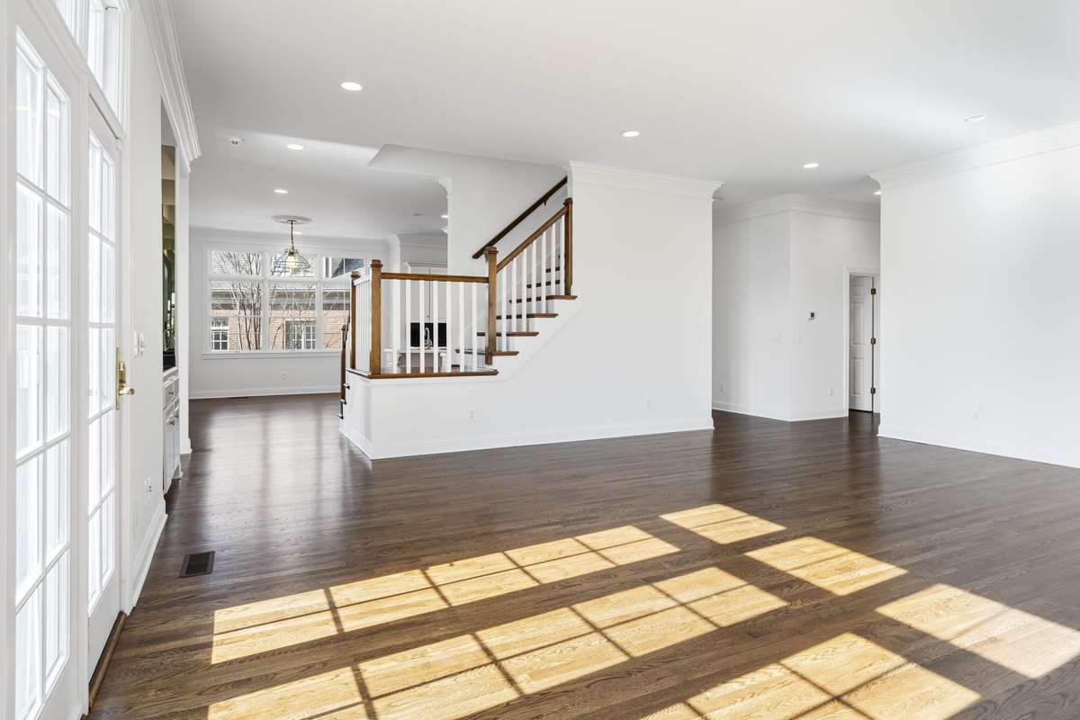 View of back staircase. Easy access to upstairs rec room and bedrooms.