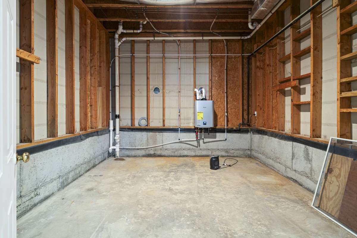Extra storage area from garage with new tankless water heater.