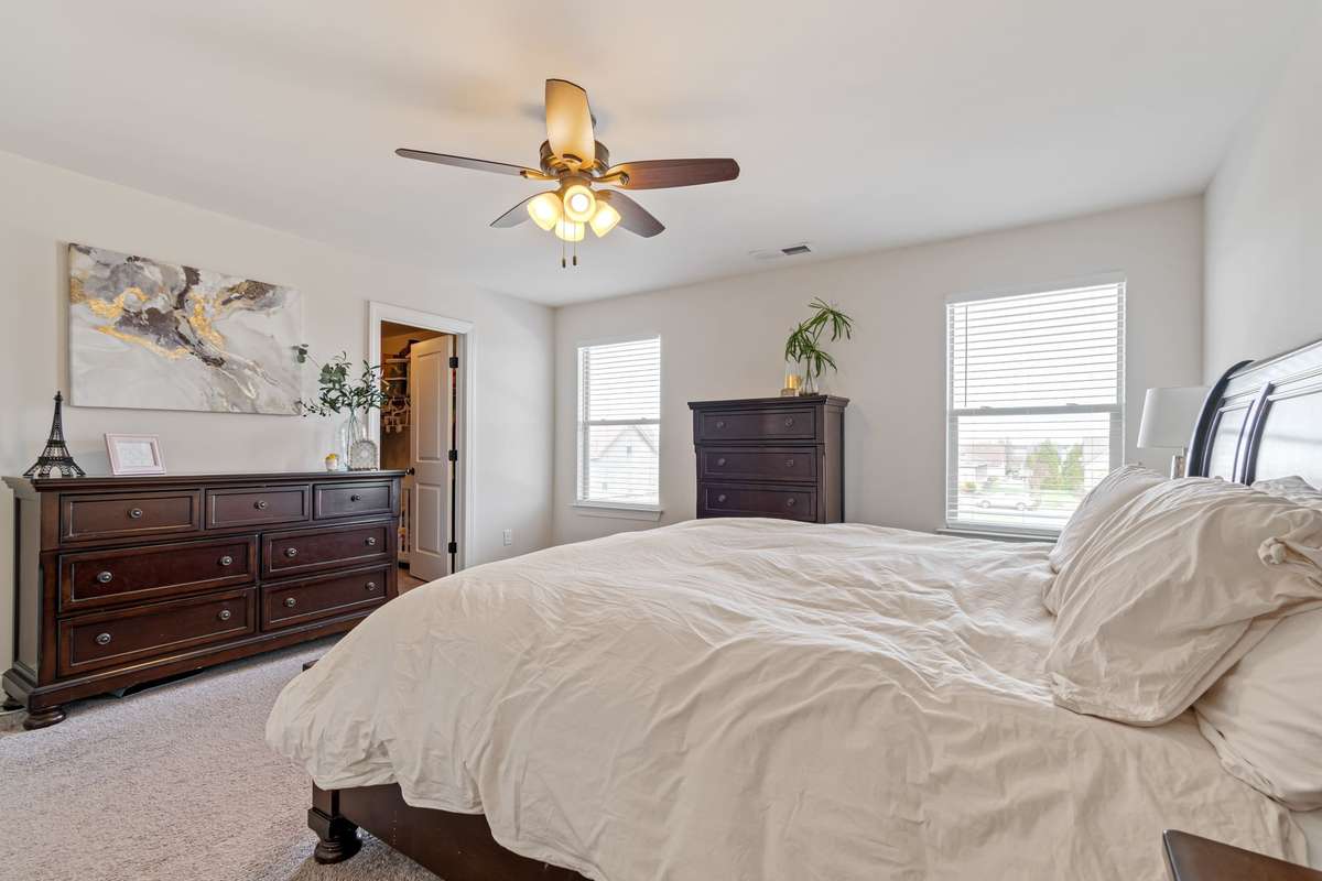 The primary bedroom is located at the rear of the home.