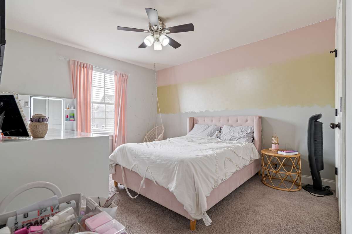 The third bedroom is roomy and faces the front of the home.