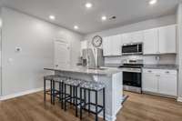 Kitchen Island with Sink and Bar