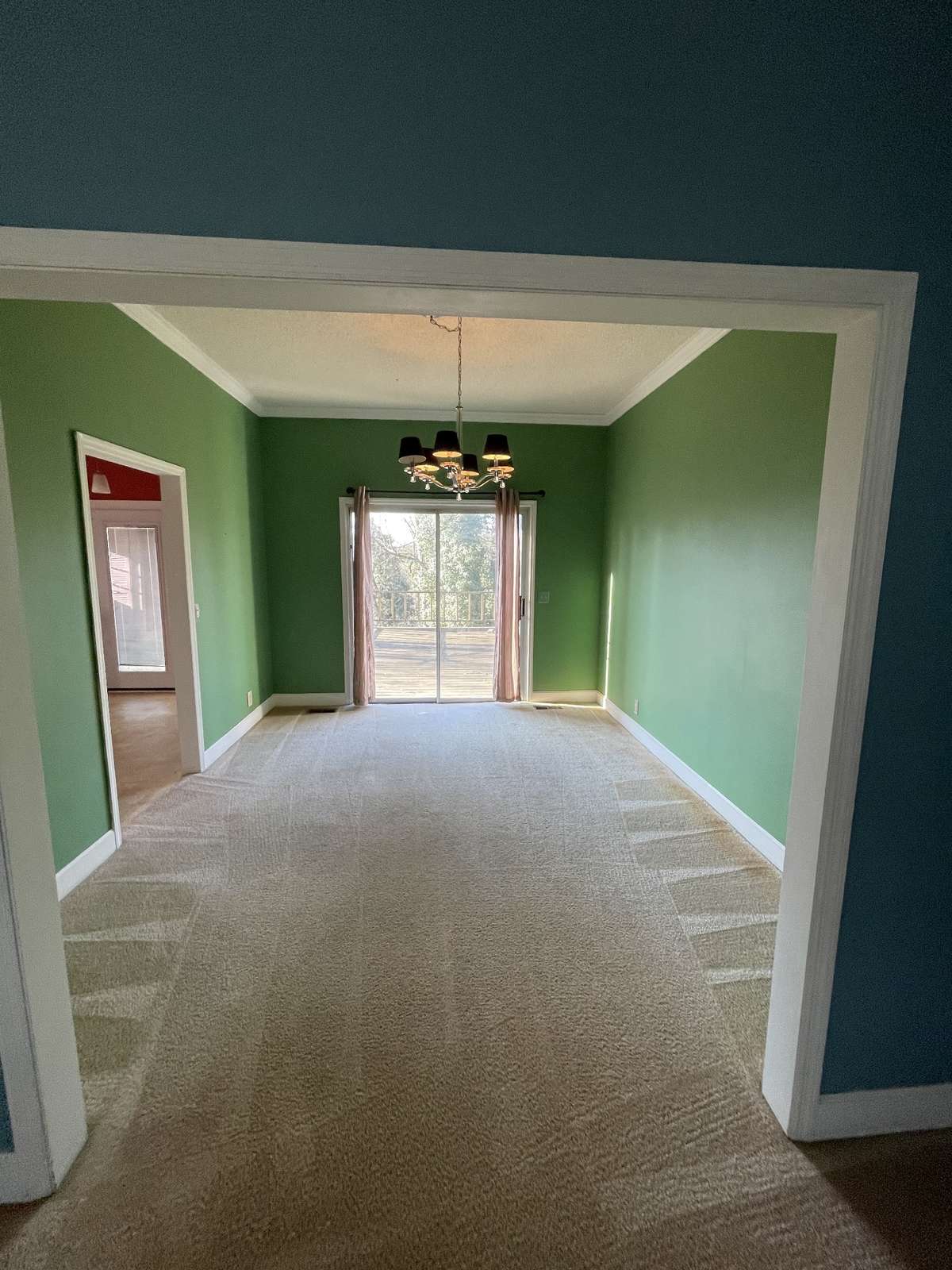 Dining room with french doors out to deck