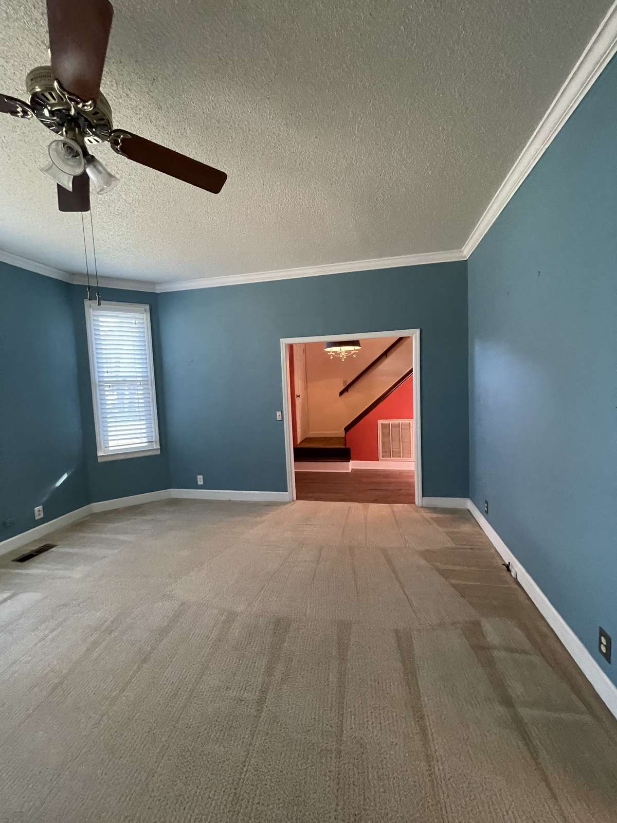 Living room view into the foyer