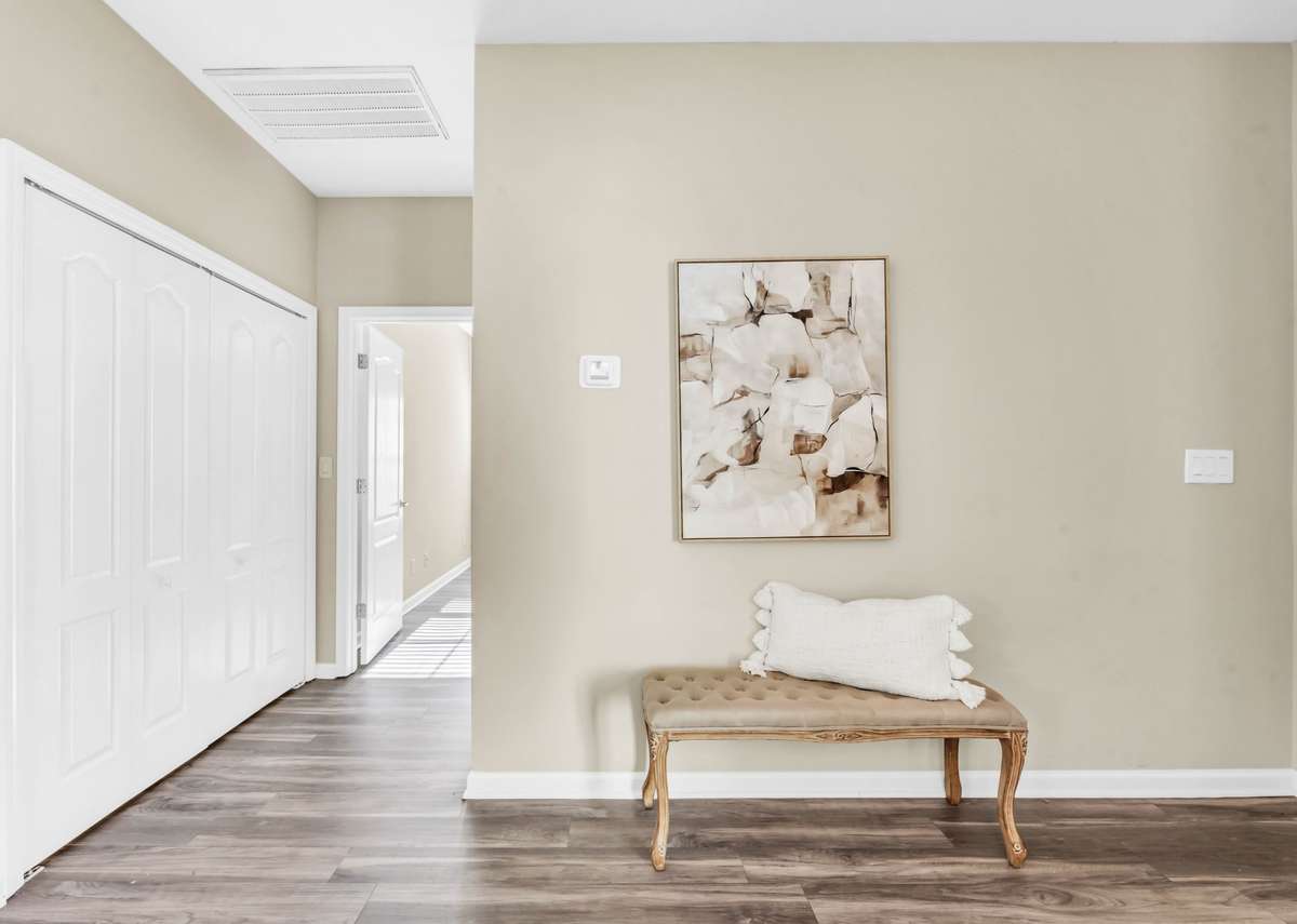 The space right by the garage is the perfect catch all area.