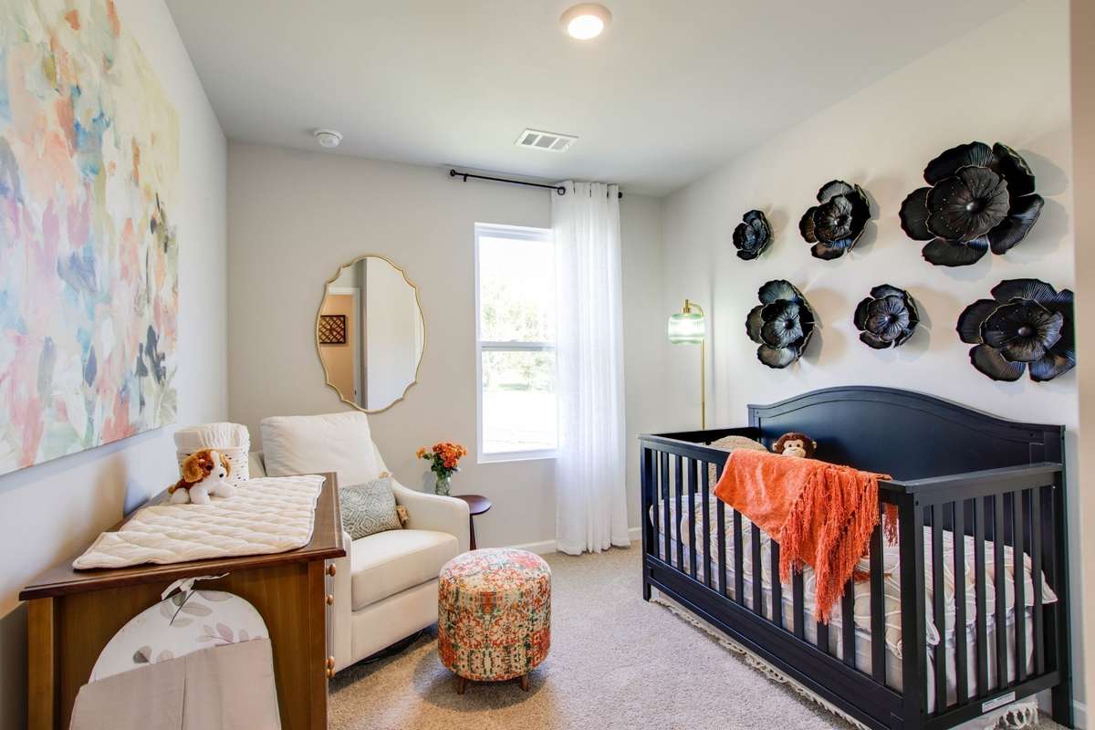 Bedroom 2 decorated as a nursery.
