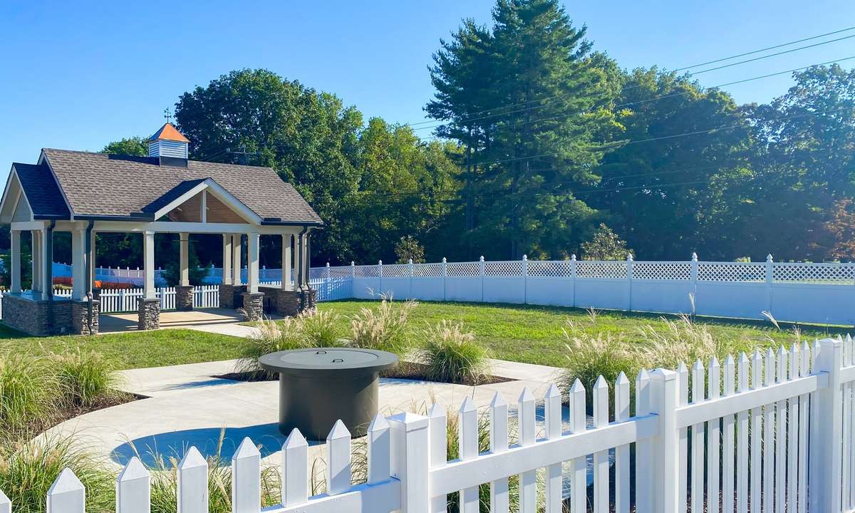 Community pavilion and fire pit